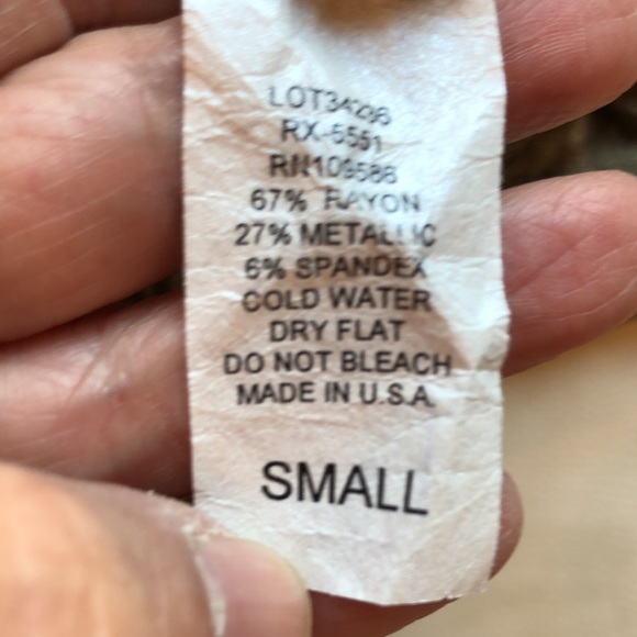 Shine New York gold metallic ruched shirt w/ wood - Picture 7 of 7